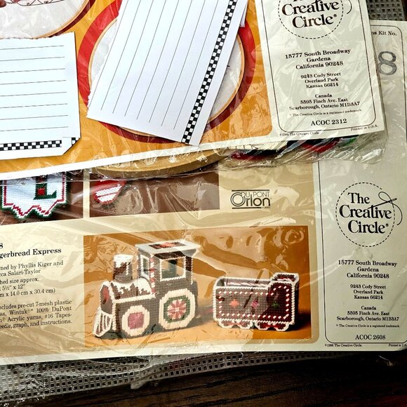 3 pack 1980s Creative Circle Lot Lace Embroidery Kit hoops train plastic canvas - Picture 2 of 3